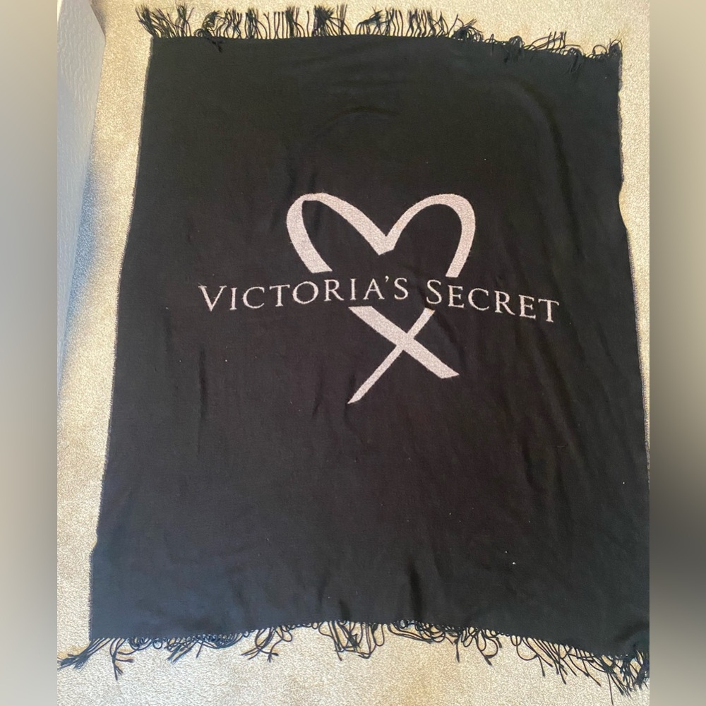 Victoria's Secret Black Throw Blanket